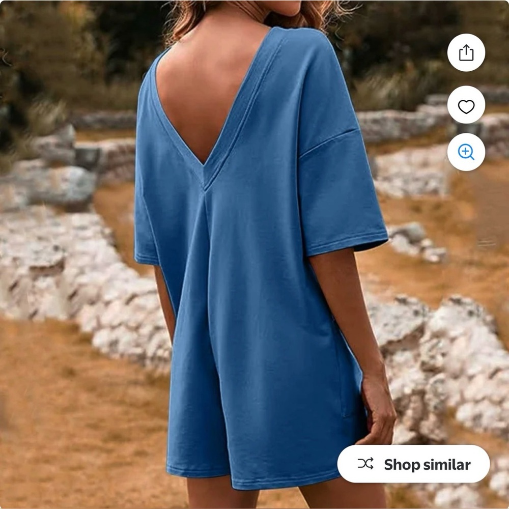 Casual Blue Romper